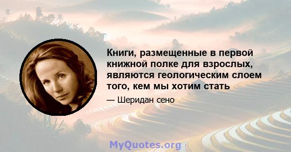 Книги, размещенные в первой книжной полке для взрослых, являются геологическим слоем того, кем мы хотим стать