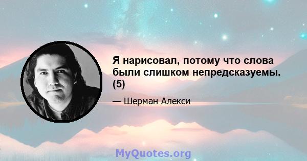 Я нарисовал, потому что слова были слишком непредсказуемы. (5)