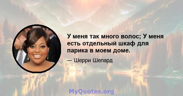 У меня так много волос; У меня есть отдельный шкаф для парика в моем доме.