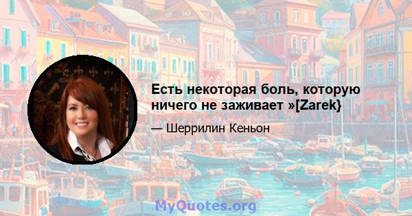 Есть некоторая боль, которую ничего не заживает »[Zarek}