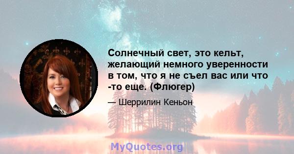 Солнечный свет, это кельт, желающий немного уверенности в том, что я не съел вас или что -то еще. (Флюгер)