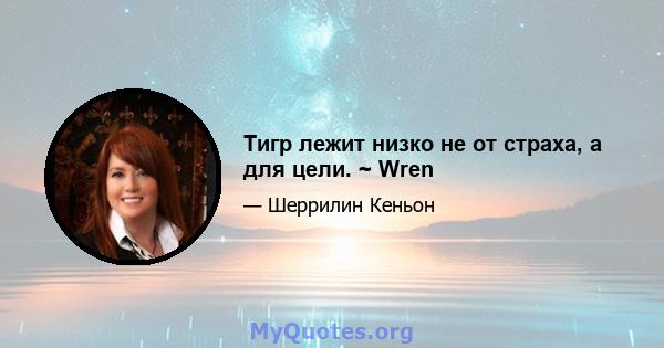 Тигр лежит низко не от страха, а для цели. ~ Wren