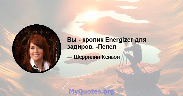 Вы - кролик Energizer для задиров. -Пепел