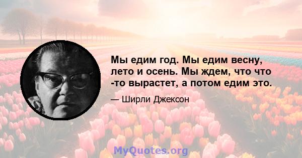 Мы едим год. Мы едим весну, лето и осень. Мы ждем, что что -то вырастет, а потом едим это.