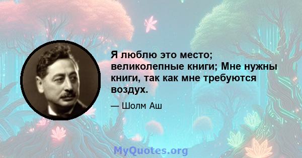 Я люблю это место; великолепные книги; Мне нужны книги, так как мне требуются воздух.