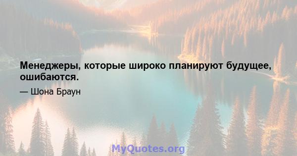 Менеджеры, которые широко планируют будущее, ошибаются.