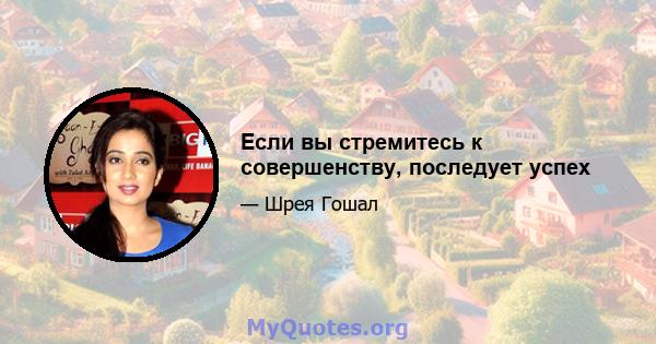 Если вы стремитесь к совершенству, последует успех