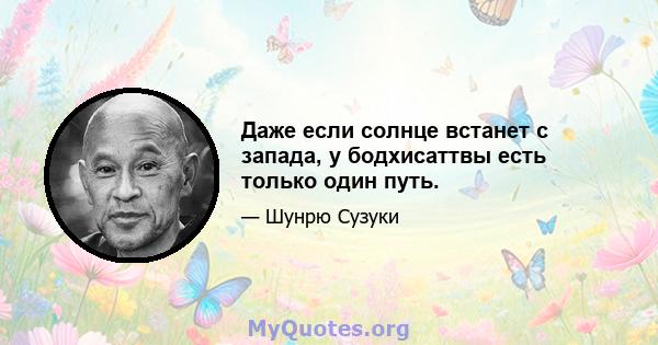 Даже если солнце встанет с запада, у бодхисаттвы есть только один путь.