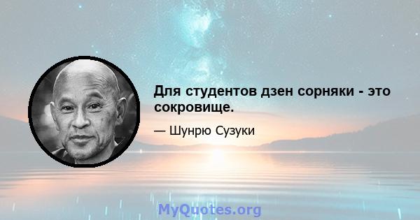 Для студентов дзен сорняки - это сокровище.