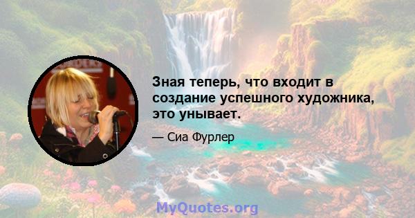 Зная теперь, что входит в создание успешного художника, это унывает.