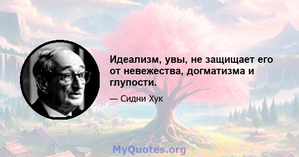 Идеализм, увы, не защищает его от невежества, догматизма и глупости.