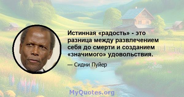 Истинная «радость» - это разница между развлечением себя до смерти и созданием «значимого» удовольствия.