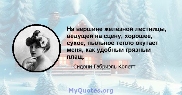 На вершине железной лестницы, ведущей на сцену, хорошее, сухое, пыльное тепло окутает меня, как удобный грязный плащ.