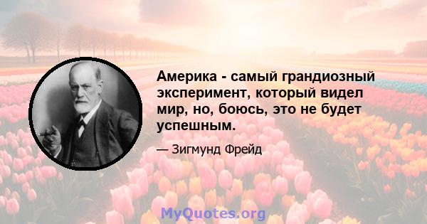 Америка - самый грандиозный эксперимент, который видел мир, но, боюсь, это не будет успешным.