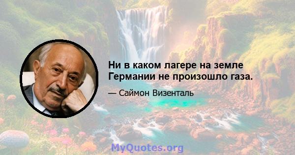 Ни в каком лагере на земле Германии не произошло газа.