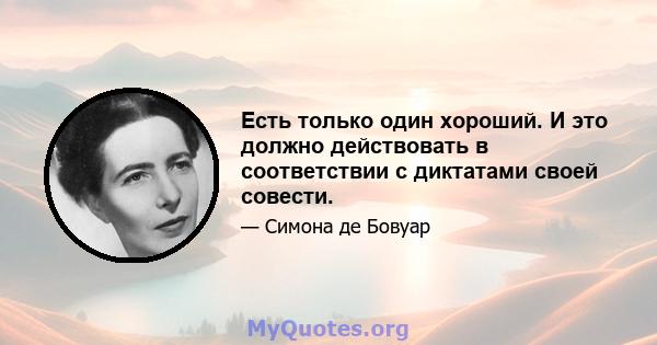 Есть только один хороший. И это должно действовать в соответствии с диктатами своей совести.