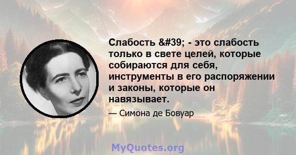 Слабость ' - это слабость только в свете целей, которые собираются для себя, инструменты в его распоряжении и законы, которые он навязывает.