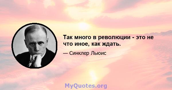 Так много в революции - это не что иное, как ждать.