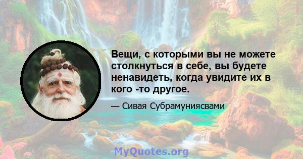 Вещи, с которыми вы не можете столкнуться в себе, вы будете ненавидеть, когда увидите их в кого -то другое.