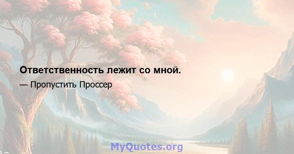 Ответственность лежит со мной.