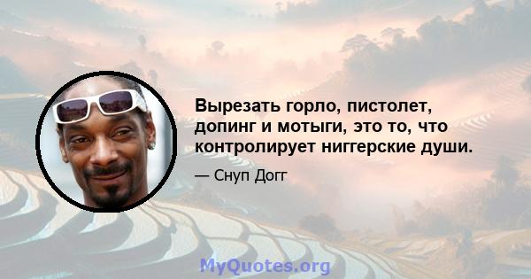 Вырезать горло, пистолет, допинг и мотыги, это то, что контролирует ниггерские души.