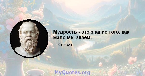 Мудрость - это знание того, как мало мы знаем.