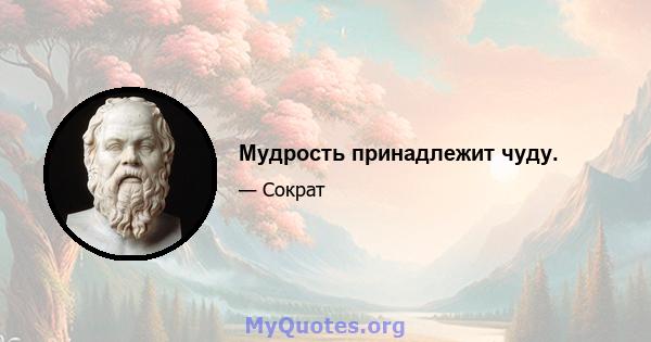 Мудрость принадлежит чуду.