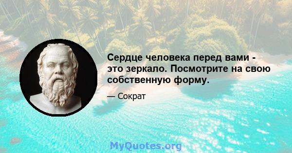 Сердце человека перед вами - это зеркало. Посмотрите на свою собственную форму.