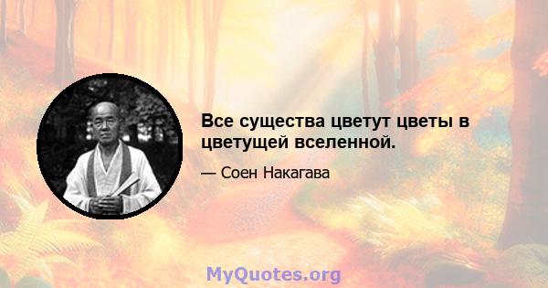 Все существа цветут цветы в цветущей вселенной.