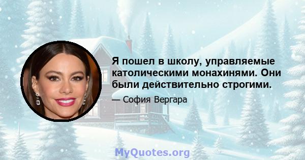 Я пошел в школу, управляемые католическими монахинями. Они были действительно строгими.