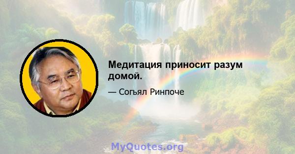 Медитация приносит разум домой.