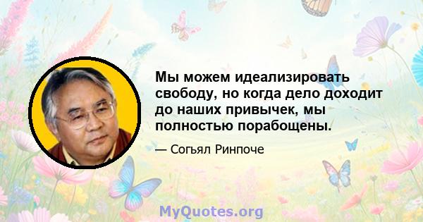 Мы можем идеализировать свободу, но когда дело доходит до наших привычек, мы полностью порабощены.