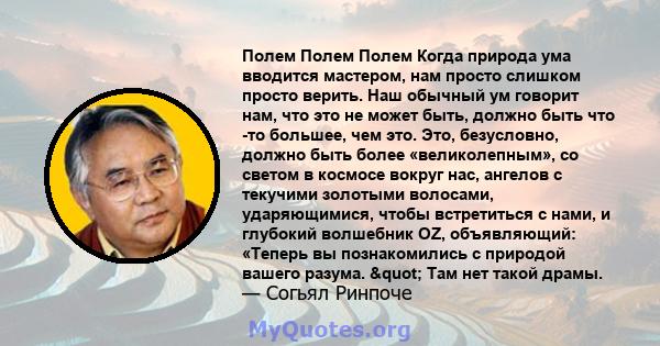 Полем Полем Полем Когда природа ума вводится мастером, нам просто слишком просто верить. Наш обычный ум говорит нам, что это не может быть, должно быть что -то большее, чем это. Это, безусловно, должно быть более