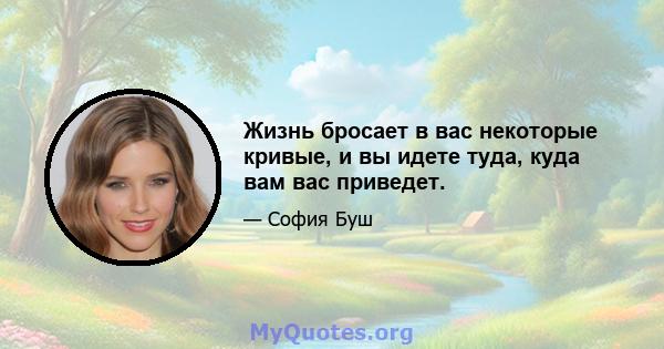 Жизнь бросает в вас некоторые кривые, и вы идете туда, куда вам вас приведет.