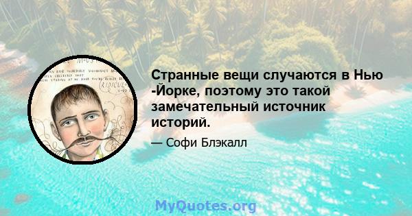 Странные вещи случаются в Нью -Йорке, поэтому это такой замечательный источник историй.