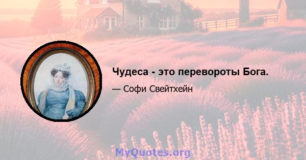 Чудеса - это перевороты Бога.