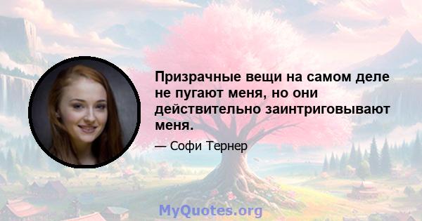 Призрачные вещи на самом деле не пугают меня, но они действительно заинтриговывают меня.