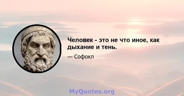 Человек - это не что иное, как дыхание и тень.