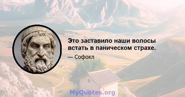 Это заставило наши волосы встать в паническом страхе.