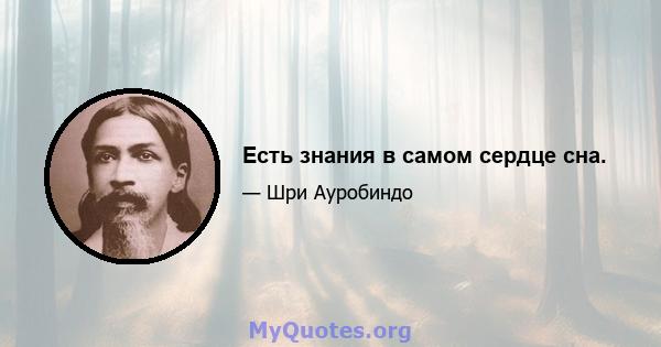 Есть знания в самом сердце сна.