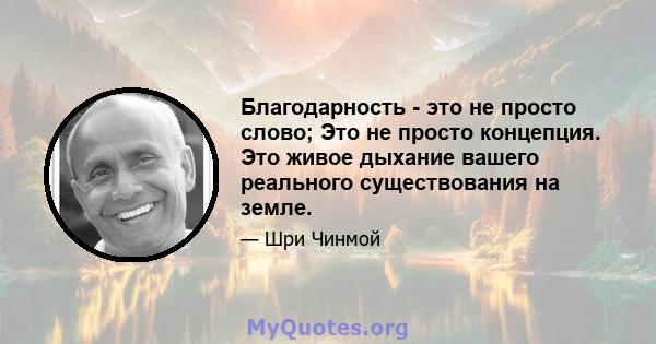 Благодарность - это не просто слово; Это не просто концепция. Это живое дыхание вашего реального существования на земле.