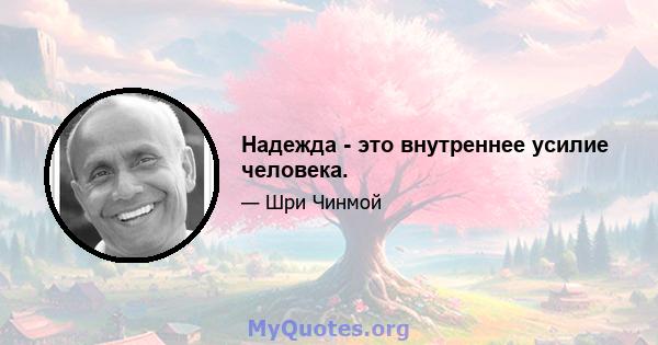 Надежда - это внутреннее усилие человека.