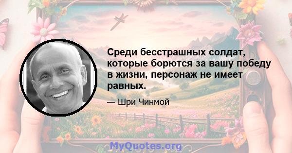 Среди бесстрашных солдат, которые борются за вашу победу в жизни, персонаж не имеет равных.