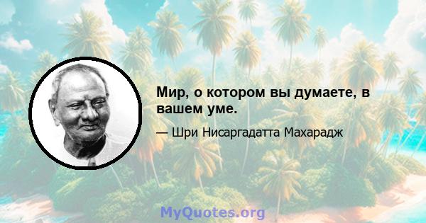 Мир, о котором вы думаете, в вашем уме.