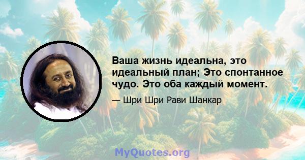 Ваша жизнь идеальна, это идеальный план; Это спонтанное чудо. Это оба каждый момент.