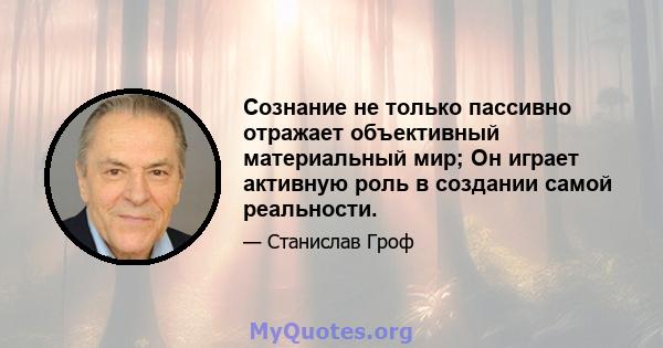 Сознание не только пассивно отражает объективный материальный мир; Он играет активную роль в создании самой реальности.