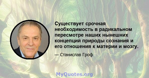 Существует срочная необходимость в радикальном пересмотре наших нынешних концепций природы сознания и его отношения к материи и мозгу.