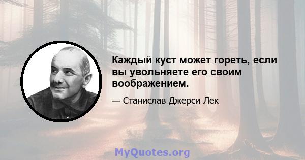 Каждый куст может гореть, если вы увольняете его своим воображением.