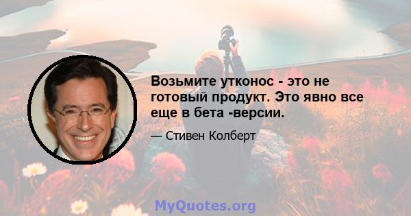 Возьмите утконос - это не готовый продукт. Это явно все еще в бета -версии.