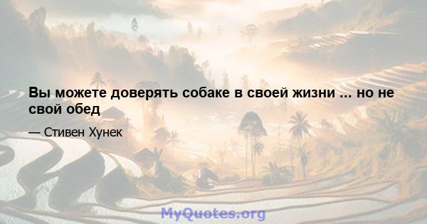 Вы можете доверять собаке в своей жизни ... но не свой обед